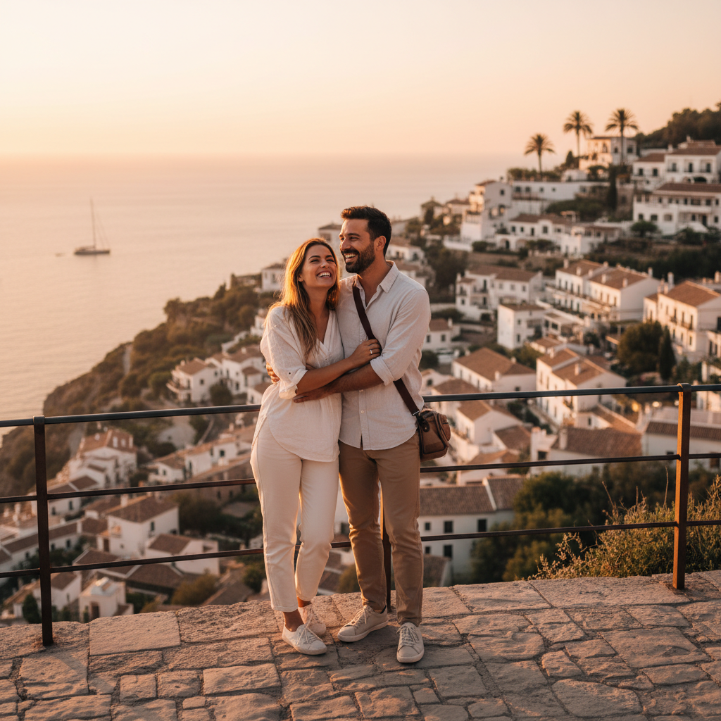 Young couple on a scenic vacation