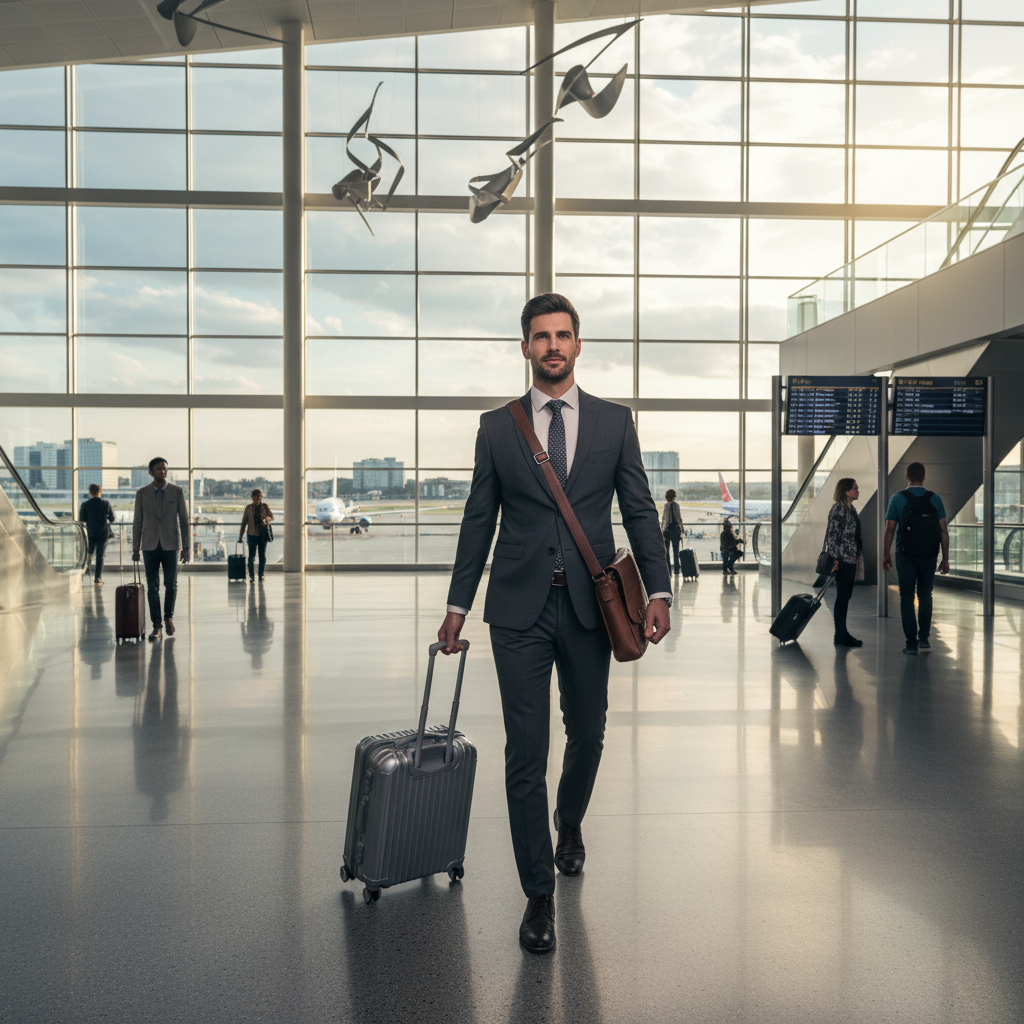 Business traveler at airport